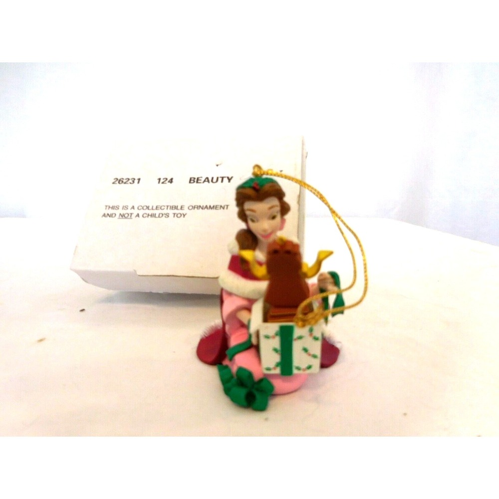 Disney Grolier Christmas Magic Ornament Beauty and the Beast With Box 023909 DCO